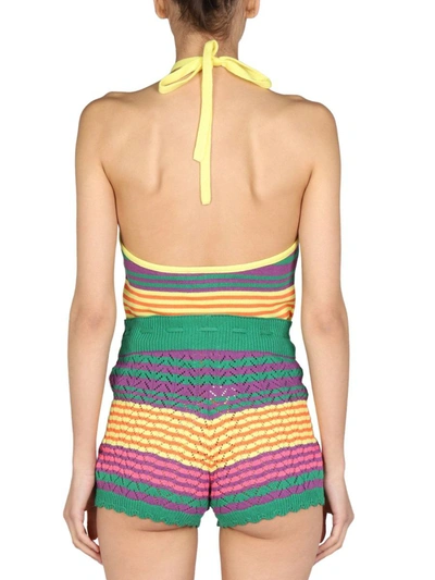 Shop Gallo 1927 Striped Pattern Top In Multicolour