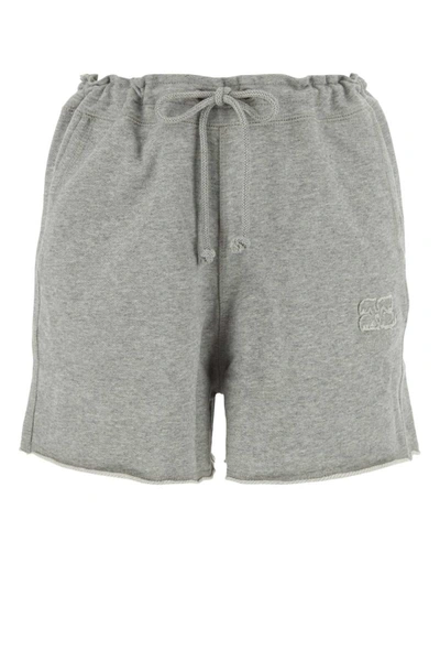 Shop Ganni Shorts In Grey