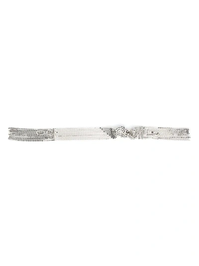 Shop Gcds Shoulder Strap With Crystal Decoration In Grey