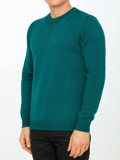 Roberto Collina Green Merino Wool Sweater In Green