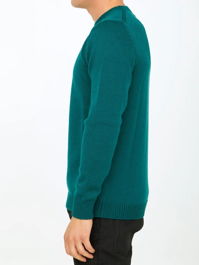 Roberto Collina Green Merino Wool Sweater In Green