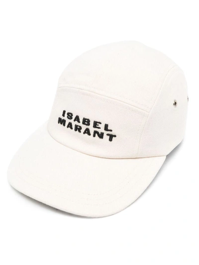 Shop Isabel Marant Tedji Cotton Baseball Cap In Beige