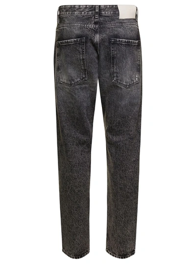 Shop Icon Denim 'kanye' Black Five-pocket Jeans With Logo Patch In Cotton Denim Man In Grey