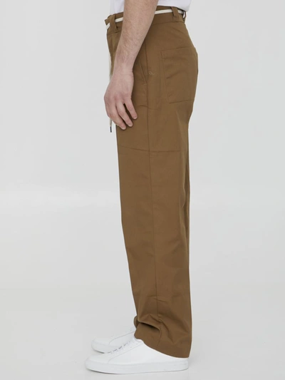 Shop Drôle De Monsieur Le Pantalon Twill Trousers In Brown