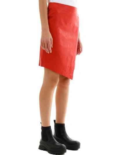Shop Arma Leather Miniskirt Red