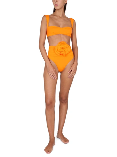 Shop Magda Butrym Retro Bustier Swim Top In Orange