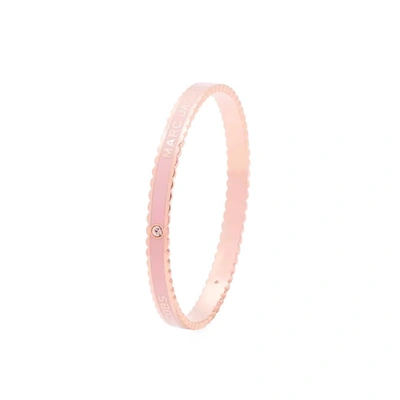 Shop Marc Jacobs The Medallion Scalloped Rose Gold Bracelet In Pink