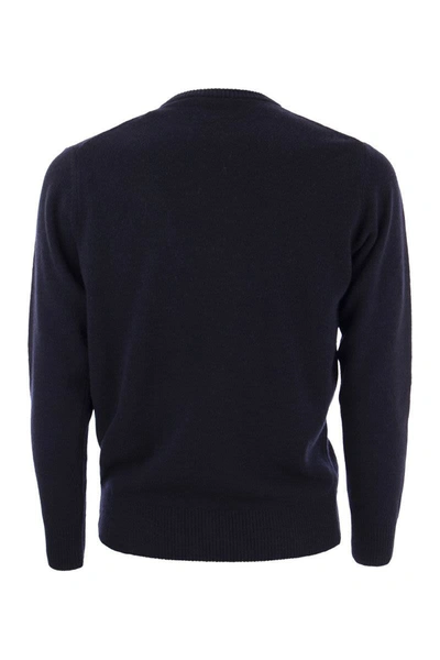 Shop Mc2 Saint Barth Gin Tonic Wool And Cashmere Blend Jumper In Blue