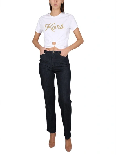 Shop Michael Michael Kors Straight Leg Jeans In Denim