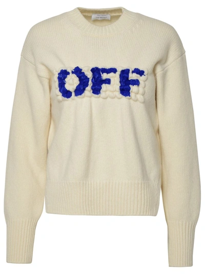 Shop Off-white 'boiled' Ivory Wool Sweater