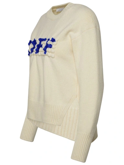 Shop Off-white 'boiled' Ivory Wool Sweater