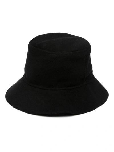 Shop P.a.r.o.s.h . Flat-crown Wool Bucket Hat In Nero