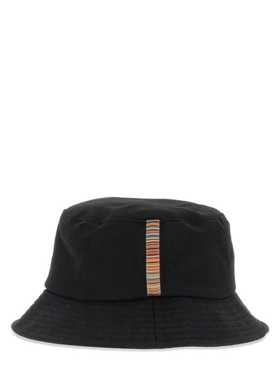 Shop Paul Smith "signature Stripe" Bucket Hat In Black