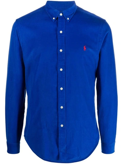 Shop Polo Ralph Lauren Corduroy Long Sleeve Sport Shirt Clothing In Blue