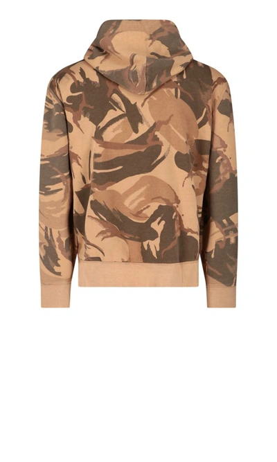 Polo Ralph Lauren Printed Hoodie In Brown