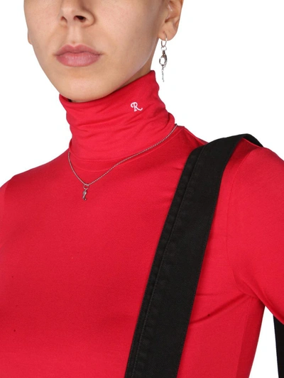 Raf Simons Roll-neck Jersey Top In Red
