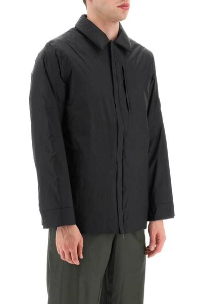 Shop Rains Padded Fuse Overshirt Jacket In Black