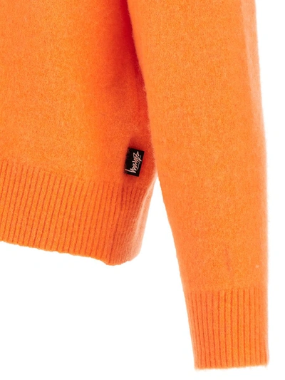 Shop Stussy Stüssy 'brushed' Cardigan In Orange