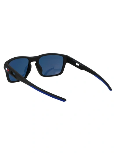 Shop Tommy Hilfiger Sunglasses In 0vkmi Matte Black Blue