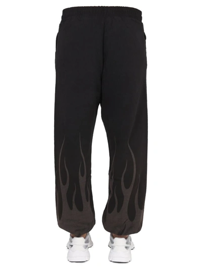 Shop Vision Of Super Corrosive Flames Jogging Pants In Black