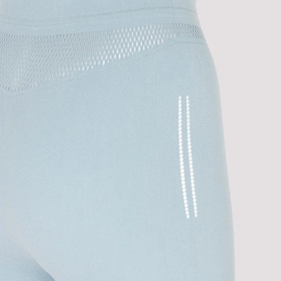 Shop Wolford Net Lines Leggings Pants In Blue