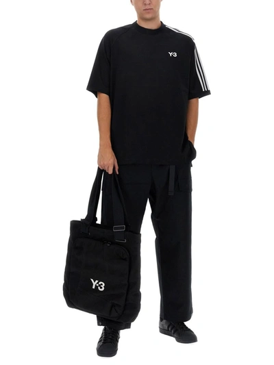 Shop Y-3 3-stripes T-shirt In Black