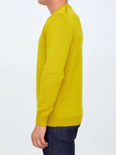 Shop Roberto Collina Yellow Merino Wool Sweater