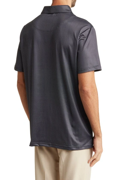 Tom Baine Performance Geometric Polo In Black