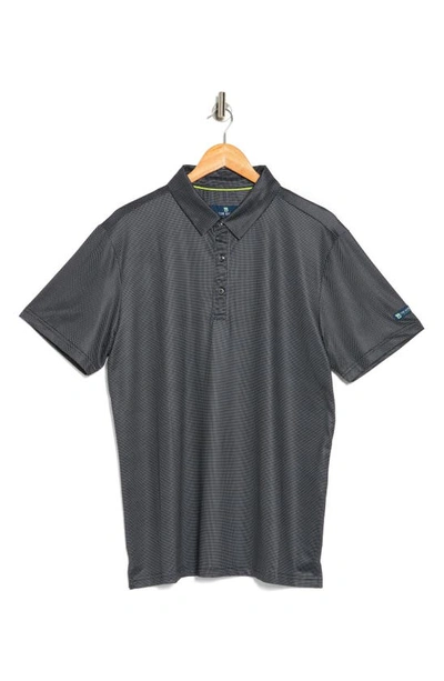 Tom Baine Performance Geometric Polo In Black