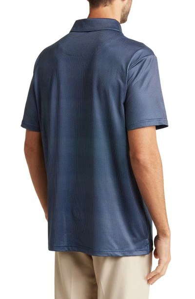 Tom Baine Performance Geometric Polo In Navy