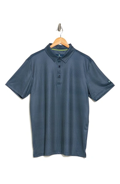 Tom Baine Performance Geometric Polo In Navy