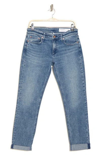 Rag & Bone Dre Low Rise Cuffed Slim Boyfriend Jeans In Pepper