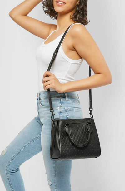 Shop Aimee Kestenberg Classified Mini Satchel Bag In Black W/ Shiny Black Studs