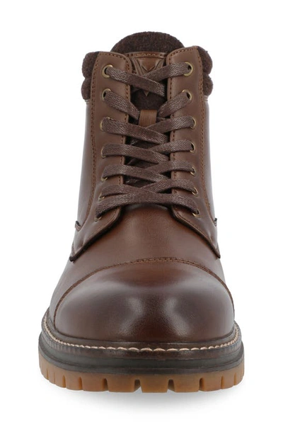 Shop Vance Co. Vance Co Fegan Cap Toe Boot In Brown