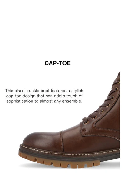 Vance Co. Fegan Cap Toe Boot In Brown