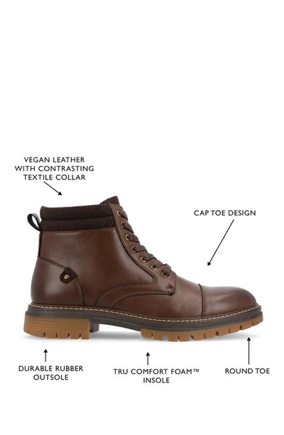 Vance Co. Fegan Cap Toe Boot In Brown