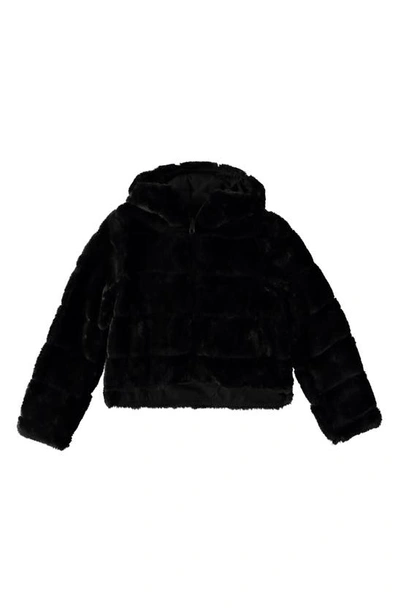 Sam Edelman Kids Faux Fur Reversible Hooded Jacket In Black ModeSens