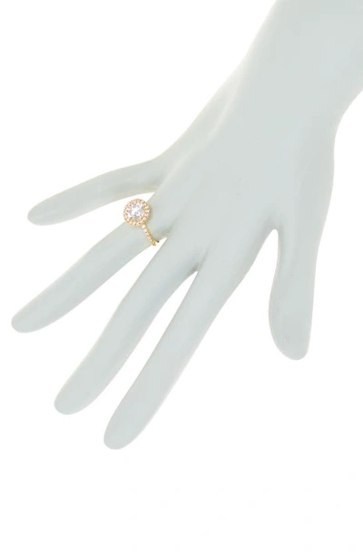 Shop Covet Round Halo Cz Engagement Ring In Gold