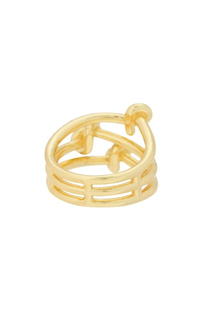 Shop Covet Tied Cz Pavé Faux Stack Ring In Gold
