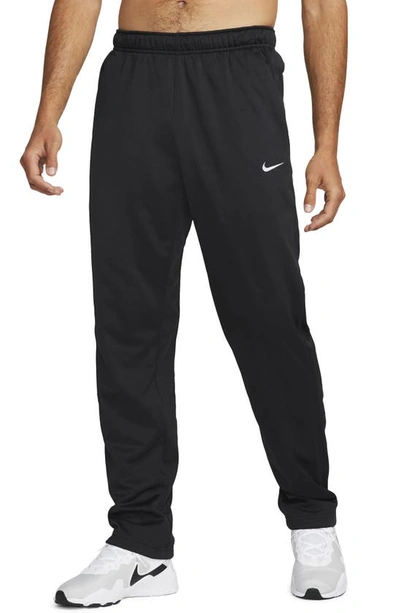 Shop Nike Therma-fit Sweatpants In Black/ Black/ White