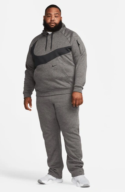 Shop Nike Therma-fit Sweatpants In Charcoal Heather/ Grey/ Black