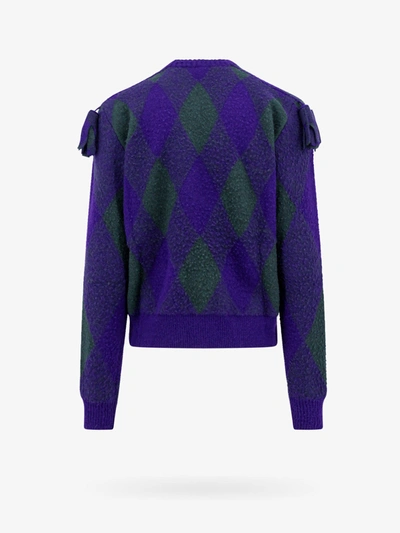 Shop Burberry Man Sweater Man Purple Knitwear