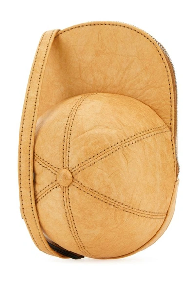 Shop Jw Anderson Woman Beige Fabric Medium Cap Crossbody Bag In Brown