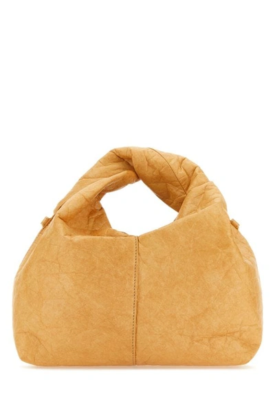 Shop Jw Anderson Woman Beige Fabric Mini Twister Hobo Handbag In Brown