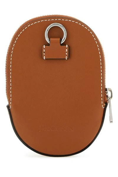 Shop Jw Anderson Woman Caramel Leather Mini Cap Crossbody Bag In Brown