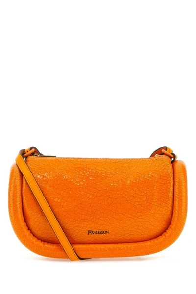 Shop Jw Anderson Woman Fluo Orange Leather Shoulder Bag