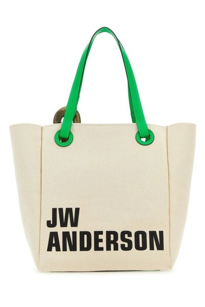 Shop Jw Anderson Woman Sand Canvas Jwa Corner Shopping Bag In Brown
