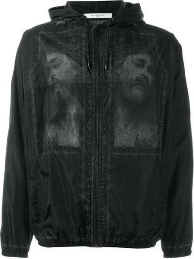 Shop Givenchy Christ Print Windbreaker Jacket