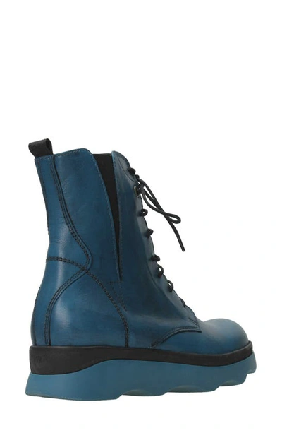 Wolky Akita Water Resistant Combat Boot In Petrol