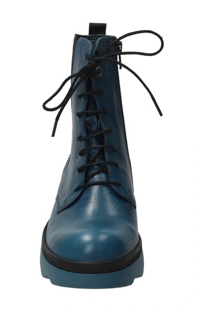 Wolky Akita Water Resistant Combat Boot In Petrol
